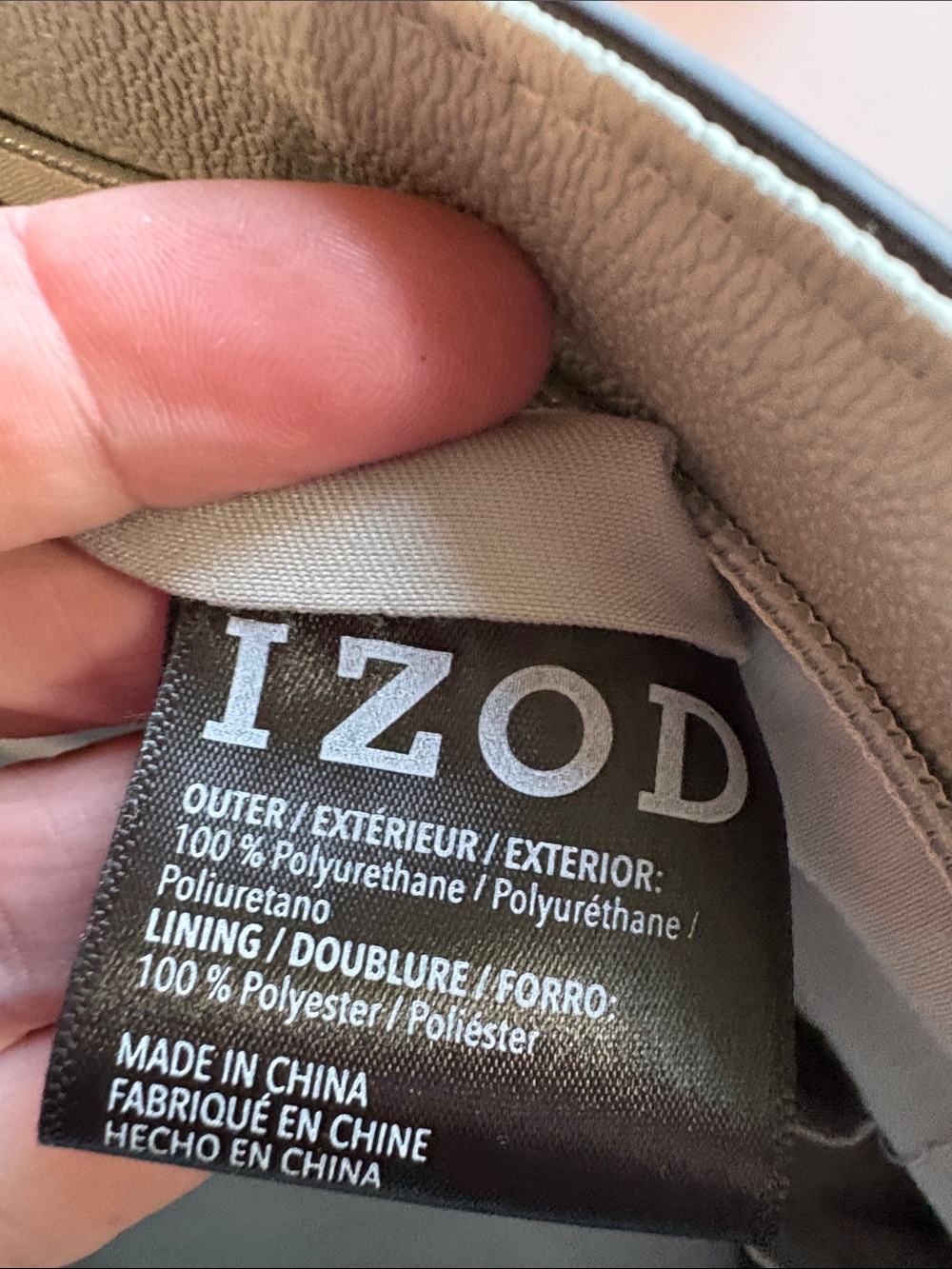 Izod Light Sage Structured Tote with Front Pocket with dust bag - Picture 6 of 8